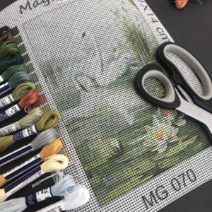 hattyúk a tavon kivarrható gobelin (mg 070)