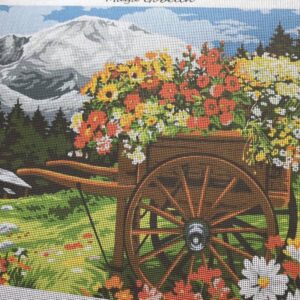 alpesi táj virágokkal kivarrható gobelin (mg 071)