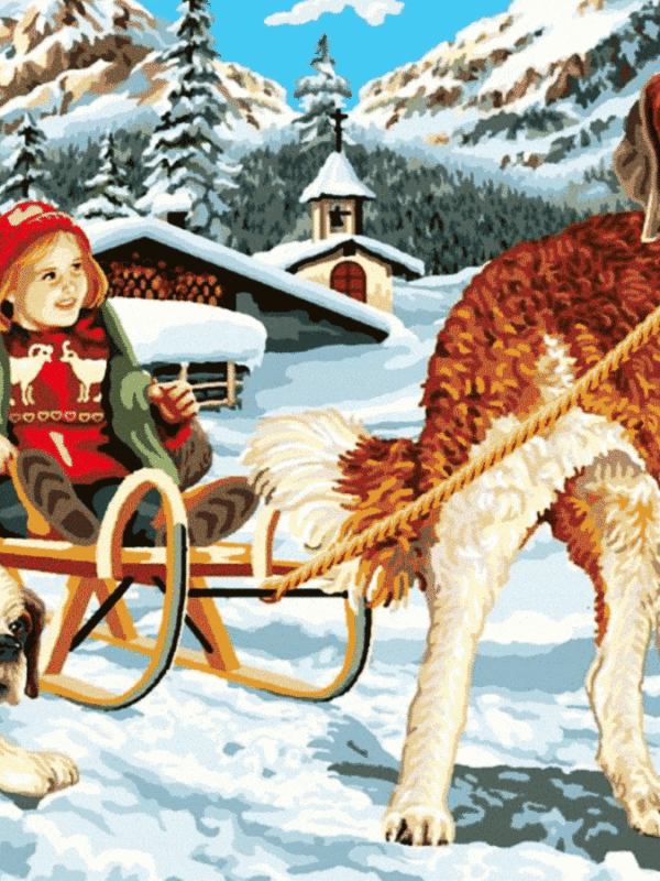 szánhúzó bernáthegyi kivarrható gobelin (mg 120)