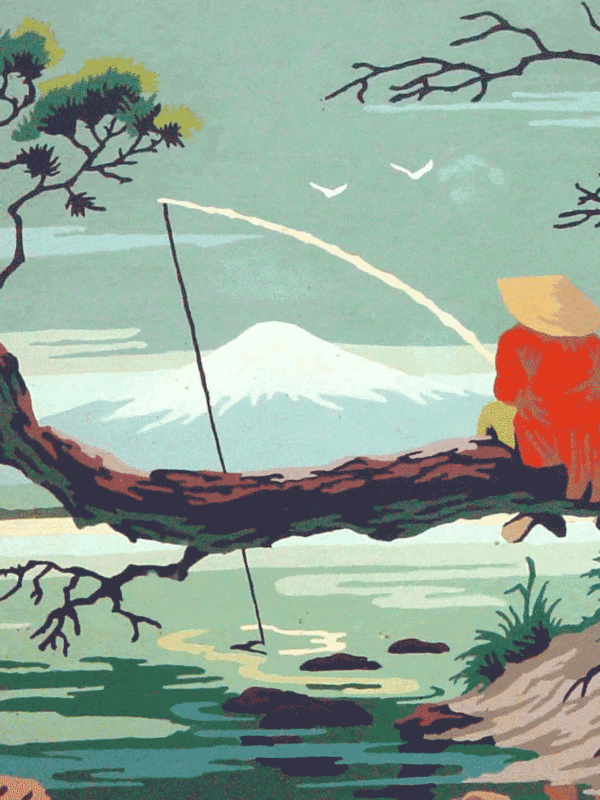 japán horgász kivarrható gobelin (mg 143)