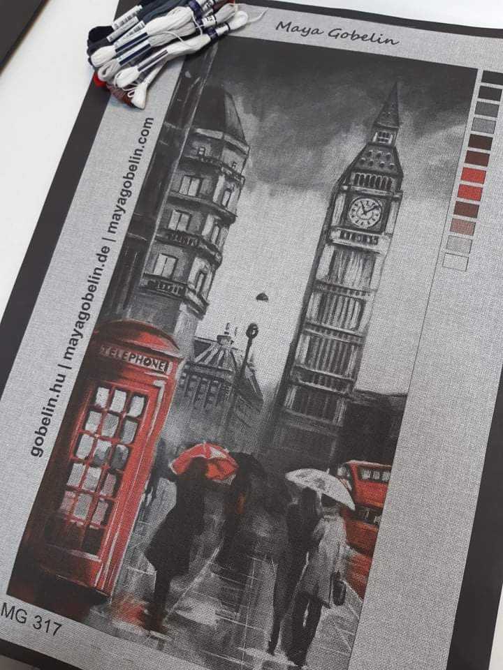 london esőben kivarrható gobelin (mg 317)