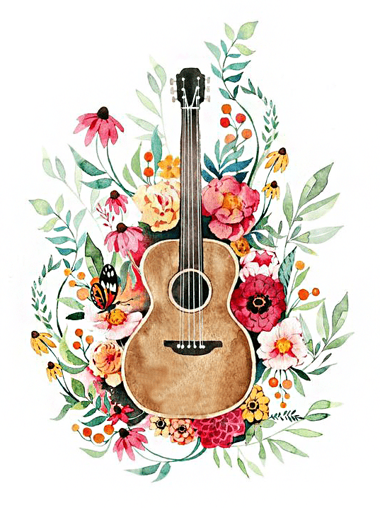 virágos gitár ii. kivarrható gobelin (mg 526)