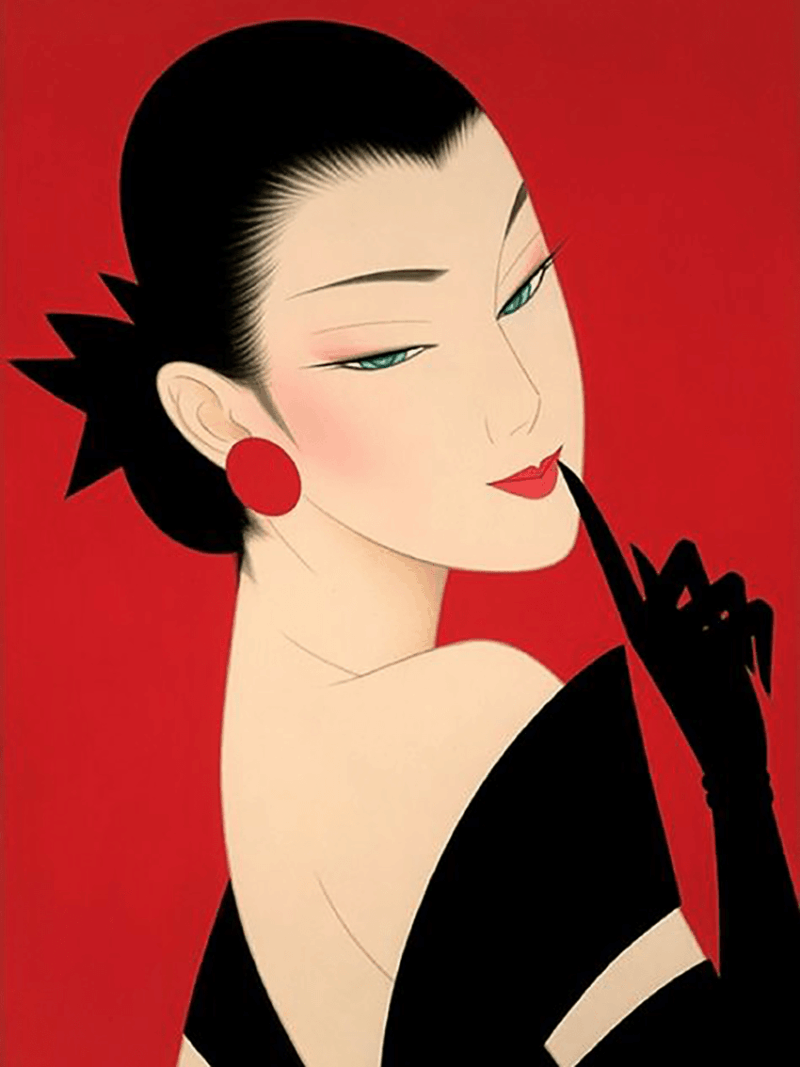 japán lány 1. kivarrható gobelin (mg 594)