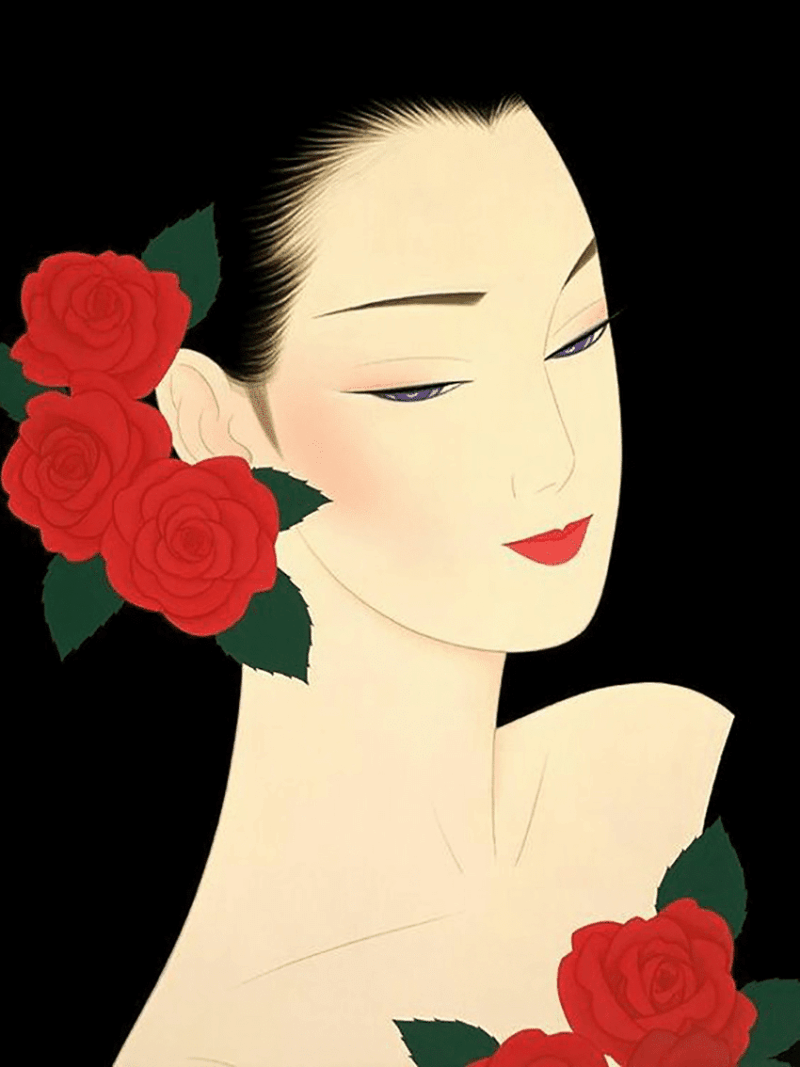 japán lány 2. kivarrható gobelin (mg 595)