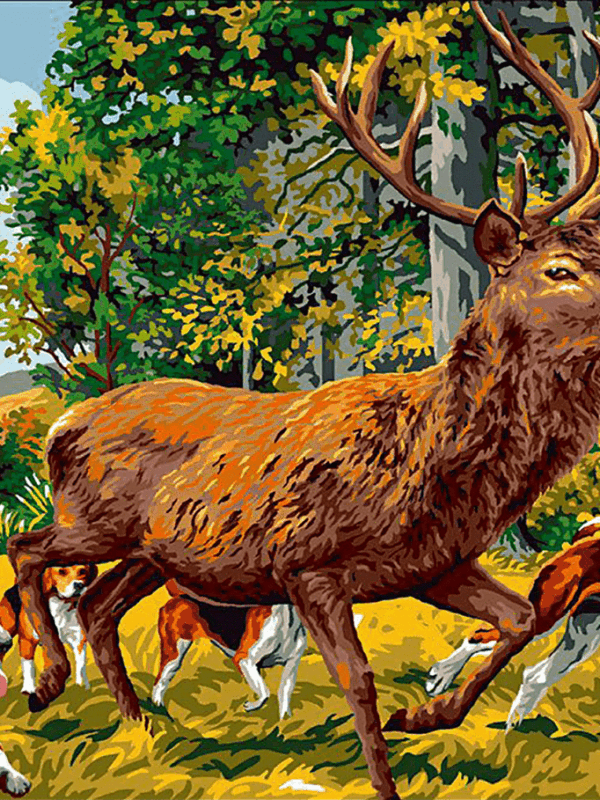 a szarvas űzése kivarrható gobelin alap (mg 631)