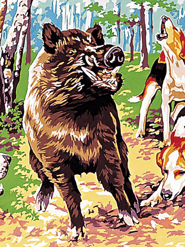 vadkan vadászat kivarrható gobelin alap (mg 634)