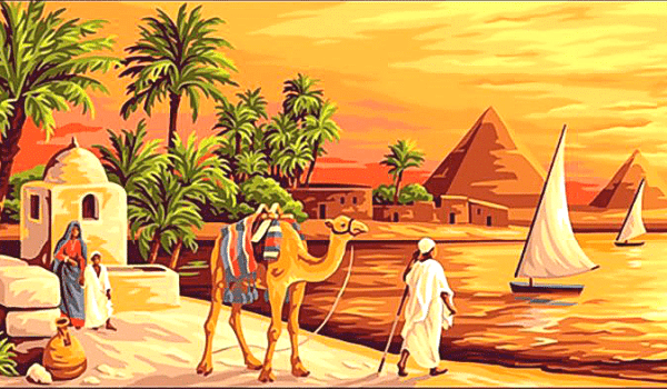 egyiptomi táj kivarrható gobelin (mg 664)