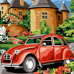 piros citroën kacsa kivarrható gobelin (mg 667)