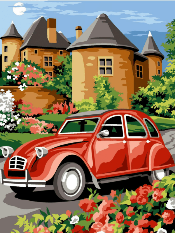 piros citroën kacsa kivarrható gobelin (mg 667)