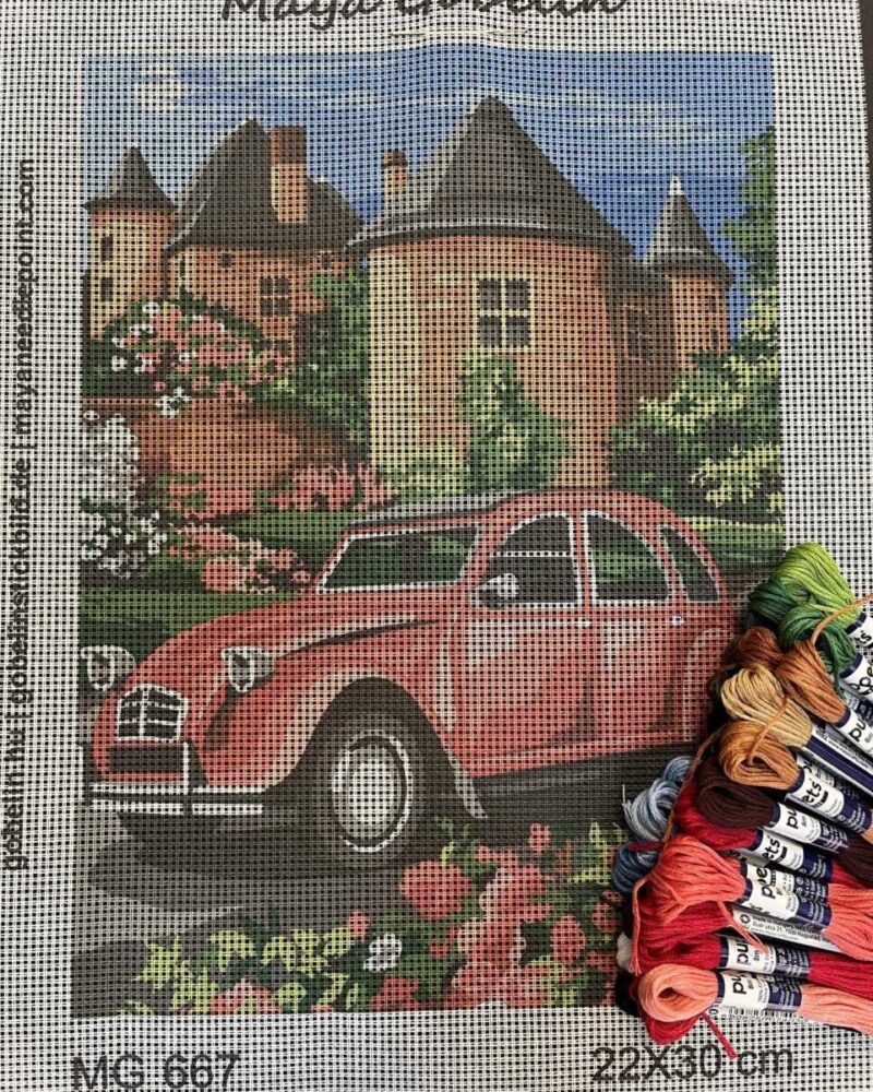 piros citroën kacsa kivarrható gobelin (mg 667)