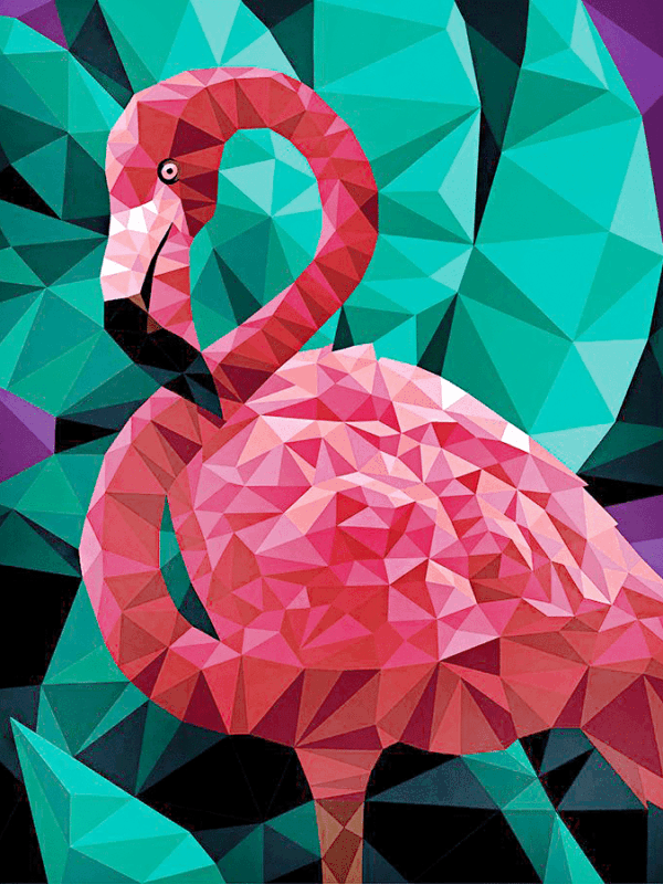 flamingó mozaik kivarrható gobelin (mg 713)