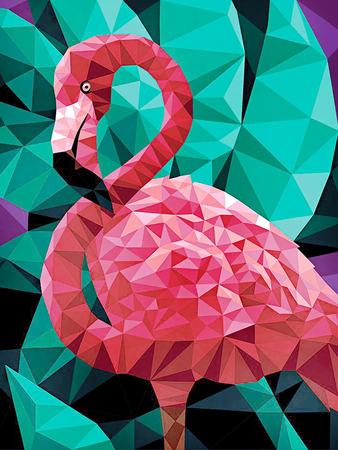flamingó mozaik kivarrható gobelin (mg 713)