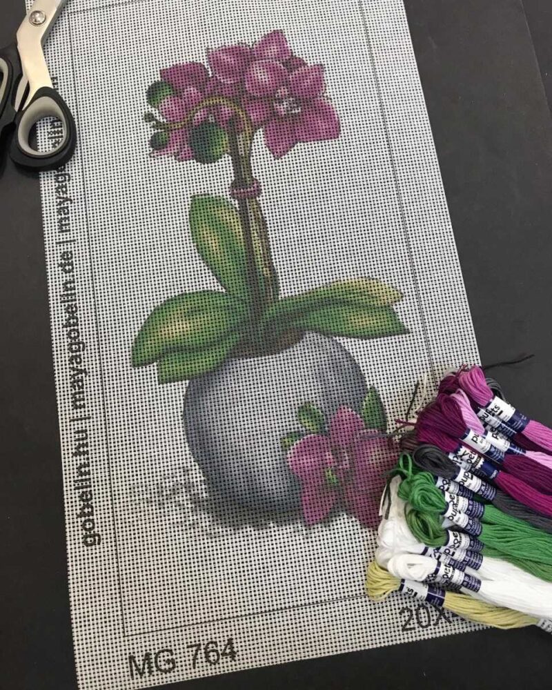 lila orchidea kivarrható gobelin (mg 764)