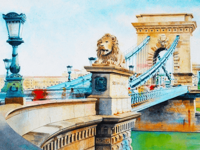 budapest, lánchíd kivarrható gobelin (mg 928)