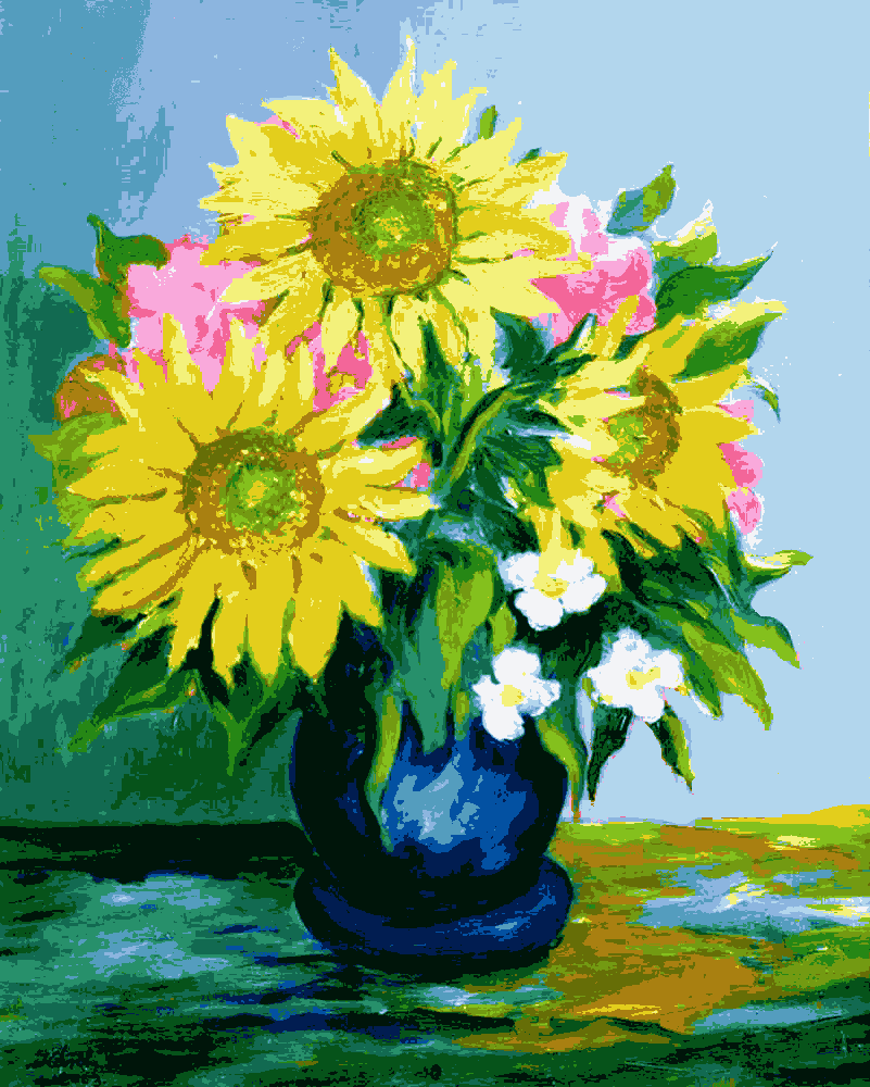 napraforgó csokor kivarrható gobelin (fe 030 a) normál alapon 15x20 cm napraforgó csokor kivarrható gobelin (fe 030 a) normál alapon 15x20 cm