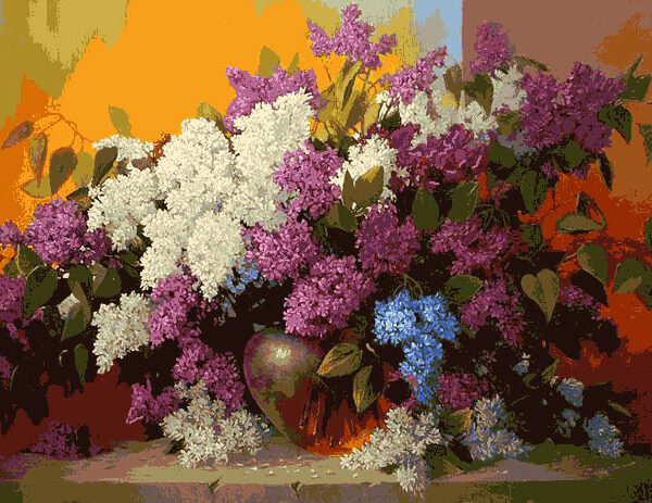 orgona vázában kivarrható gobelin (fe 138 a) normál alapon 100x50 cm