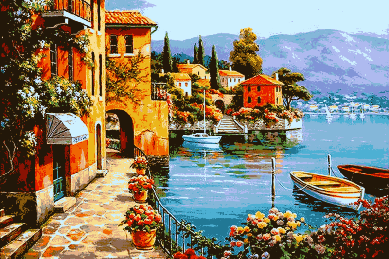 sanremo tengerpart kivarrható gobelin (mg 006 a) normál alapon 80x53 cm