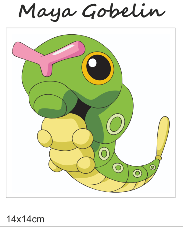 pokemon kivarrható gobelin (pk 200 a) tű alapon 14x14 cm