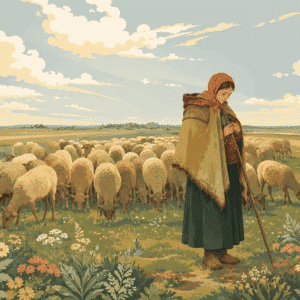 jean françois millet – pásztorlány a nyájával átdolgozás (mg 1225)