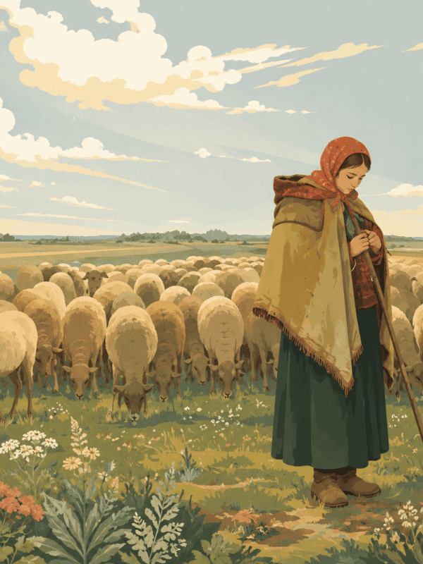 jean françois millet – pásztorlány a nyájával átdolgozás (mg 1225)