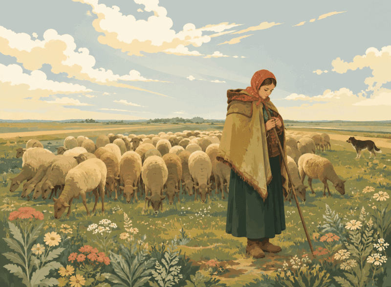 jean françois millet – pásztorlány a nyájával átdolgozás (mg 1225)